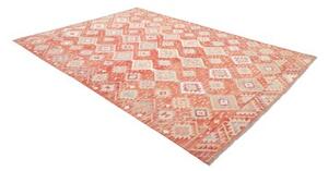 Tappeto Kilim Geometrico Rosso Beige 205x290 Cm