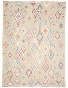 Tappeto Kilim Geometrico Beige Azzurro 178x240 Cm