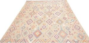 Tappeto Kilim Geometrico Beige Multicolore 204x302 Cm