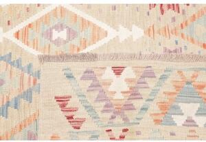 Tappeto Kilim Geometrico Beige Azzurro 178x240 Cm