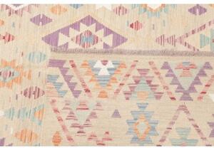 Tappeto Kilim Geometrico Beige Multicolore 204x302 Cm