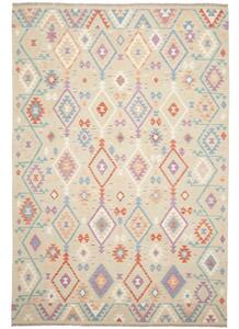 Tappeto Kilim Geometrico Avorio Multicolore 202x297 Cm