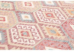 Tappeto Kilim Geometrico Beige Rosso Mattone 183x245 Cm