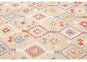 Tappeto Kilim Geometrico Avorio Multicolore 202x297 Cm