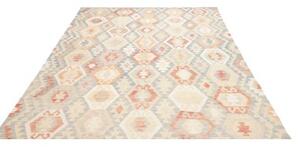 Tappeto Kilim Geometrico Azzurro Terracotta 201x292 Cm