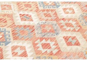 Tappeto Kilim Geometrico Rosso Avorio 173x249 Cm