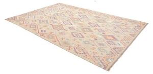 Tappeto Kilim Geometrico Beige Multicolore 204x302 Cm