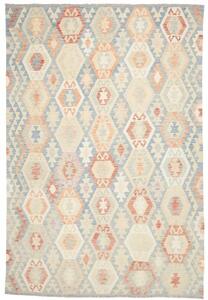 Tappeto Kilim Geometrico Azzurro Terracotta 201x292 Cm