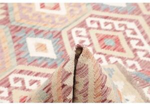 Tappeto Kilim Geometrico Beige Rosso Mattone 183x245 Cm