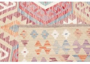 Tappeto Kilim Geometrico Beige Rosso Mattone 183x245 Cm