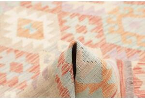 Tappeto Kilim Geometrico Rosa Antico Beige 170x244 Cm