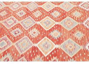 Tappeto Kilim Geometrico Rosso Beige 205x290 Cm