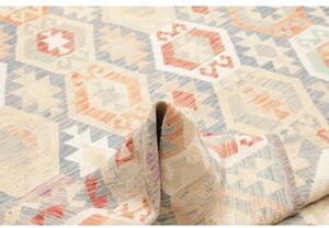 Tappeto Kilim Geometrico Azzurro Terracotta 201x292 Cm