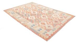 Tappeto Kilim Geometrico Rosso Avorio 173x249 Cm