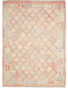 Tappeto Kilim Geometrico Terracotta Beige 183x246 Cm