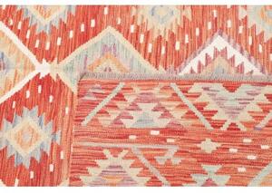 Tappeto Kilim Geometrico Rosso Beige 205x290 Cm