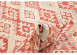 Tappeto Kilim Geometrico Rosso Mattone Avorio 177x236 Cm