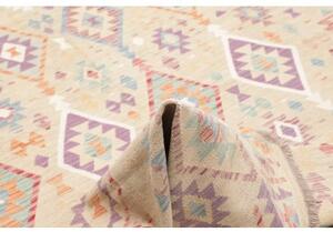 Tappeto Kilim Geometrico Beige Multicolore 204x302 Cm