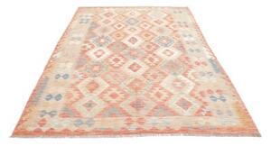 Tappeto Kilim Geometrico Rosso Avorio 173x249 Cm