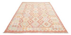 Tappeto Kilim Geometrico Rosa Antico Beige 170x244 Cm