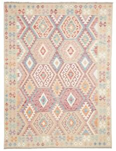 Tappeto Kilim Geometrico Beige Rosso Mattone 183x245 Cm