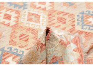 Tappeto Kilim Geometrico Rosso Avorio 173x249 Cm