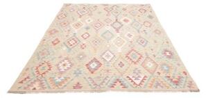 Tappeto Kilim Geometrico Beige Azzurro 178x240 Cm