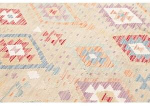 Tappeto Kilim Geometrico Beige Azzurro 178x240 Cm