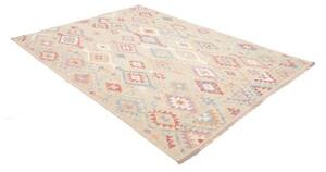 Tappeto Kilim Geometrico Beige Azzurro 178x240 Cm