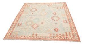 Tappeto Kilim Geometrico Azzurro Beige 153x196 Cm