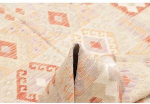 Tappeto Kilim Geometrico Beige Terracotta 149x195 Cm