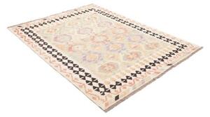 Tappeto Kilim Geometrico Avorio Grigio 154x200 Cm