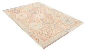 Tappeto Kilim Geometrico Beige Azzurro 152x200 Cm