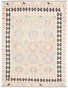 Tappeto Kilim Geometrico Avorio Grigio 154x200 Cm