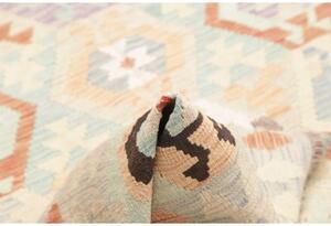Tappeto Kilim Geometrico Avorio Grigio Chiaro 149x201 Cm