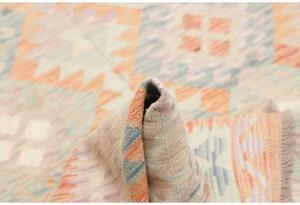 Tappeto Kilim Geometrico Arancione Chiaro Beige 144x204 Cm