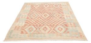Tappeto Kilim Geometrico Avorio Terracotta 154x192 Cm