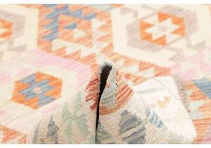 Tappeto Kilim Geometrico Avorio Arancione 157x201 Cm