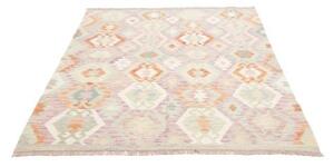 Tappeto Kilim Geometrico Celeste Beige 150x197 Cm