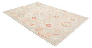 Tappeto Kilim Geometrico Celeste Avorio 174x255 Cm