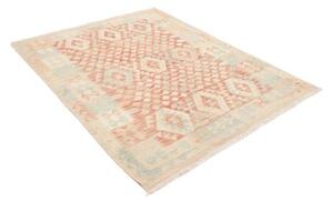 Tappeto Kilim Geometrico Avorio Terracotta 154x192 Cm