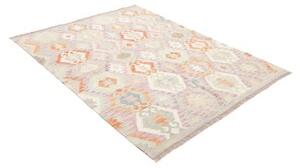 Tappeto Kilim Geometrico Celeste Beige 150x197 Cm