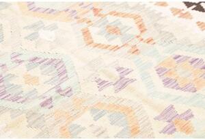 Tappeto Kilim Geometrico Avorio Marrone Scuro 150x196 Cm