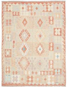 Tappeto Kilim Geometrico Beige Terracotta 149x195 Cm