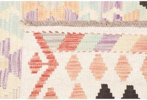 Tappeto Kilim Geometrico Avorio Marrone Scuro 150x196 Cm