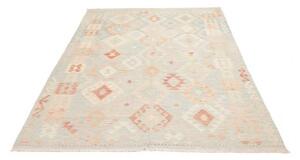 Tappeto Kilim Geometrico Celeste Avorio 174x255 Cm