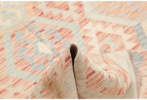 Tappeto Kilim Geometrico Beige Azzurro 152x200 Cm