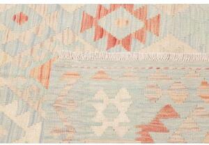 Tappeto Kilim Geometrico Celeste Avorio 174x255 Cm