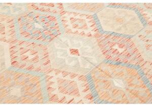 Tappeto Kilim Geometrico Beige Azzurro 152x200 Cm