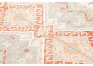 Tappeto Kilim Geometrico Avorio Azzurro 157x198 Cm